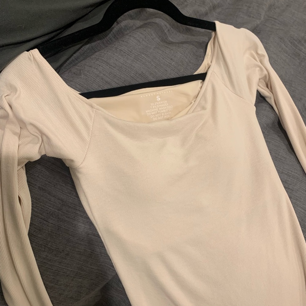 Brami top, Klassy network, size small, beige, built in cups (new)